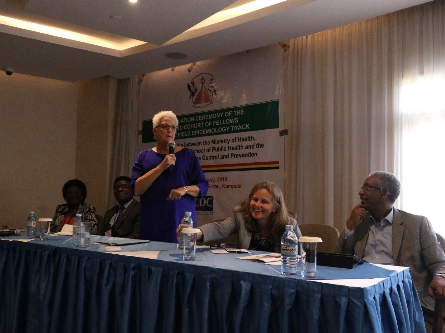 H.E Deborah Malac, speaking at the graduation ceremony of 11 students in public health