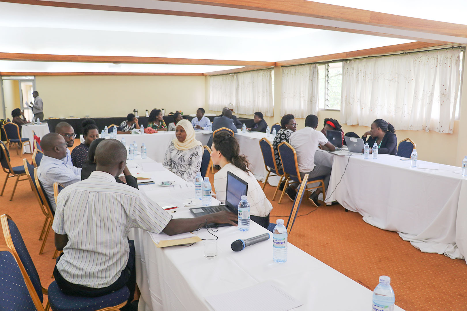 Participants at the workshop discuss challenges to stunting reduction in Uganda in focus groups.