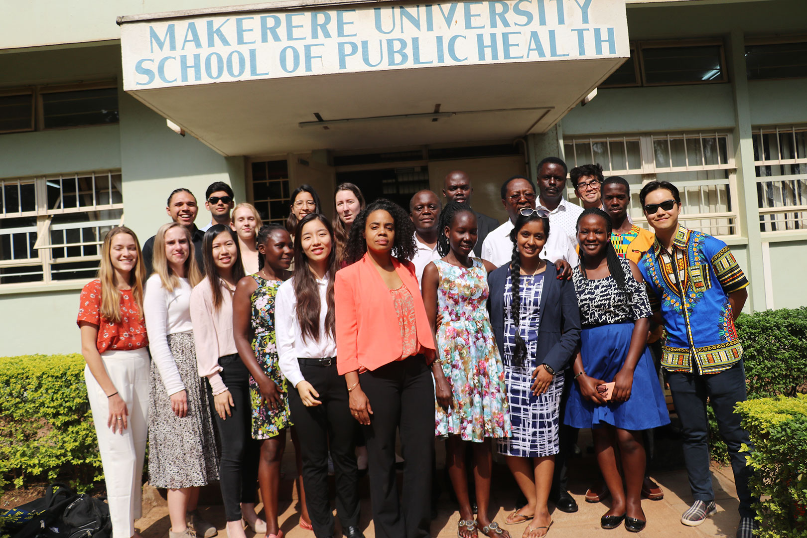 Some of Makerere University  staff led by Deputy Dean.Prof.Fredrick Makumbi  and JHU-Makerere University students  in  a group photo after the seminar