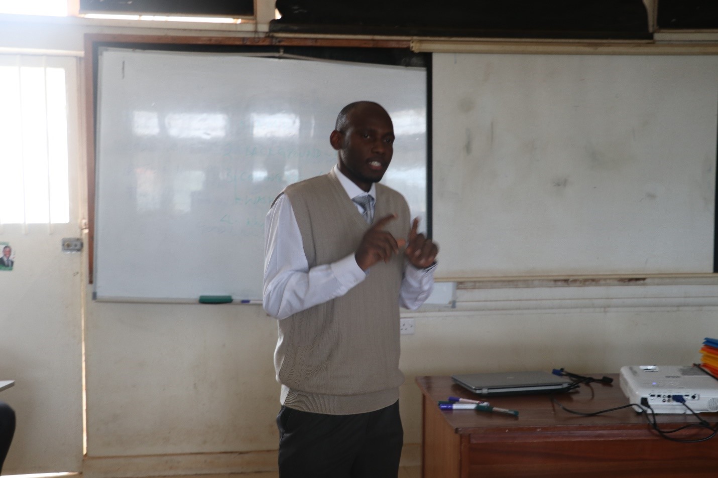 Dr. David Musoke, one of the Course Coordinators speaking at the launch. He explained what the 8 weeks of the course duration will cover.