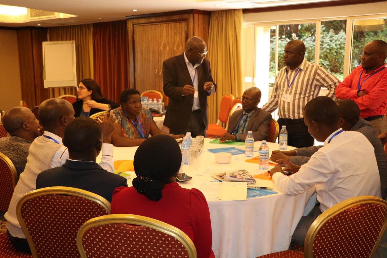 Participants who inclued District Health Officers in places where the evaluation study was done, in a brainstorming session on how the recommendations of the study can be adopted into policy.