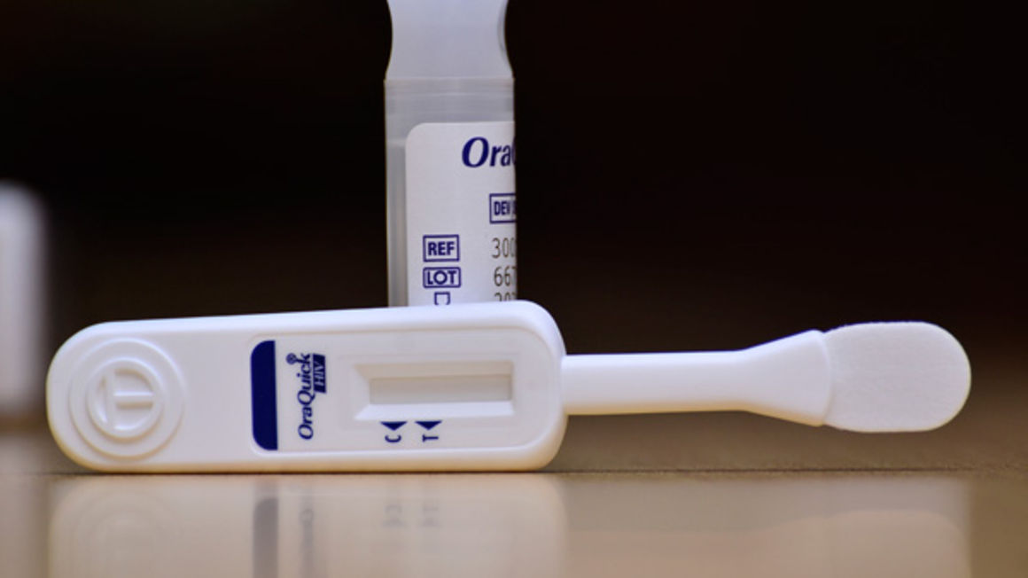 The oral HIV self-test kit  as launched by the Ministry of Health in 2019. Source Daily Monitor /PHOTO BY ABUBAKER LUBOWA