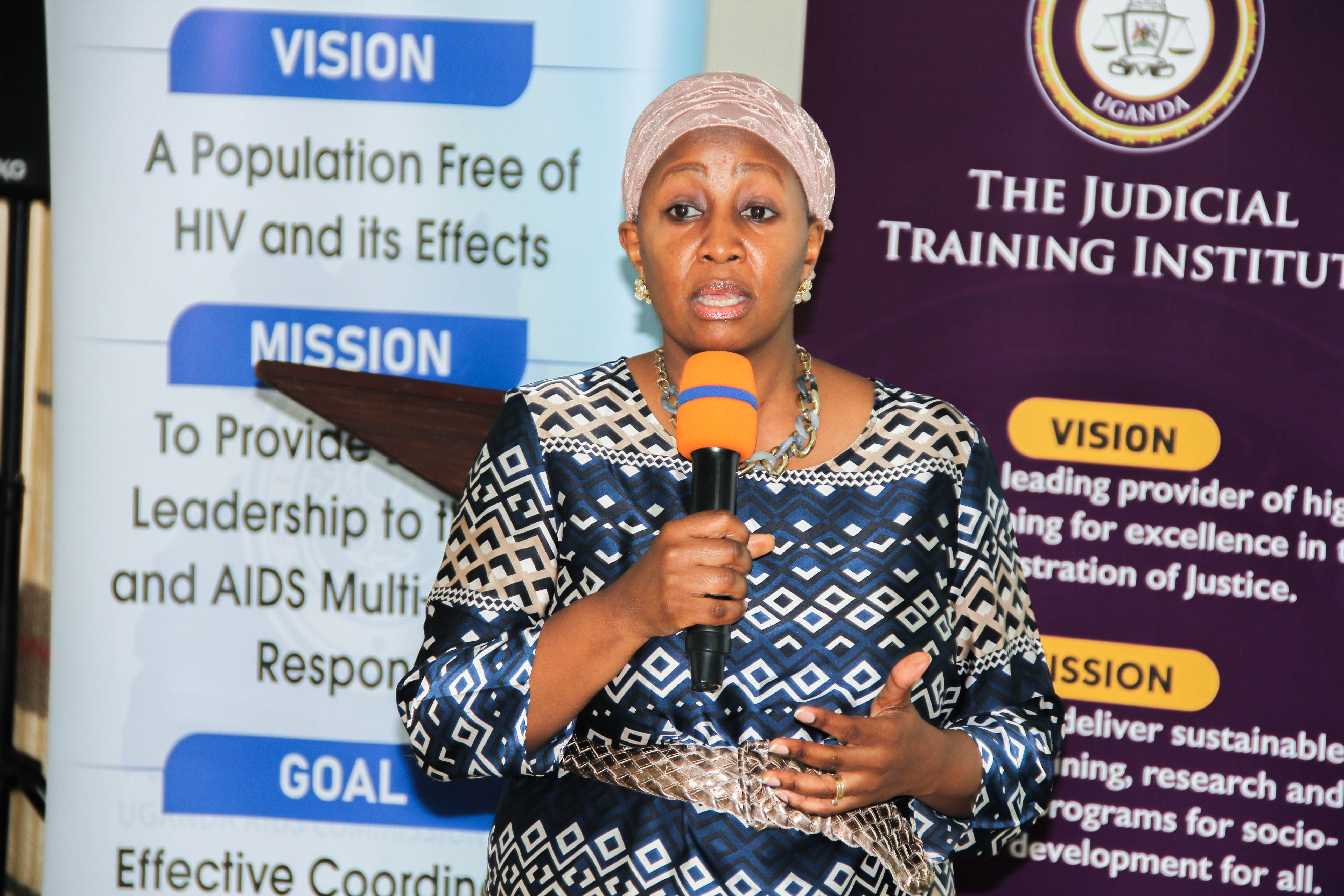 Dr. Zahara Nampewo, the Deputy Principal of Makerere University School of Law facilitating the capacity-building workshop for the judicial officers in Gulu.