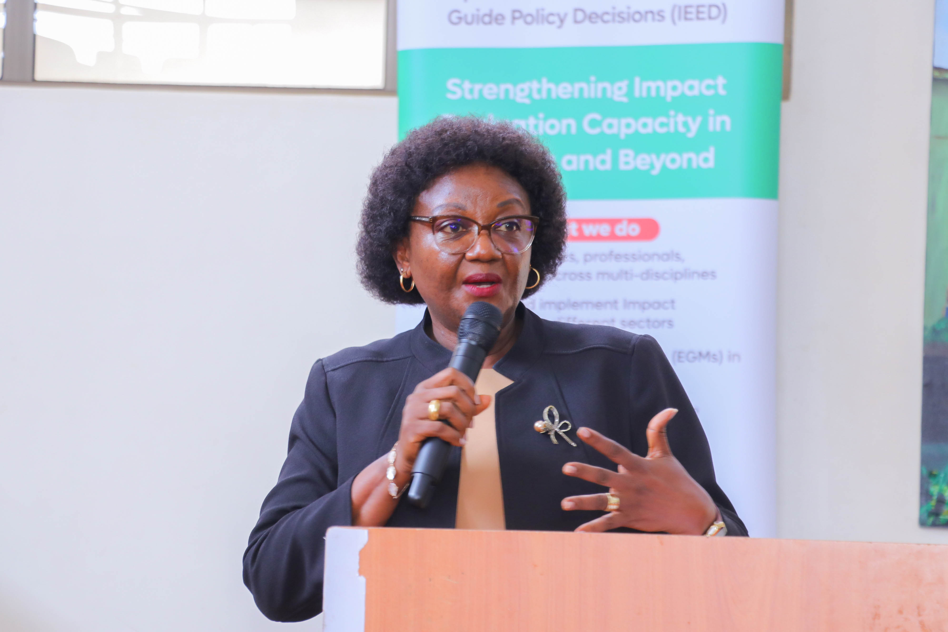Prof. Rhoda Wanyenze, MakSPH Dean and IEED Project Lead during the training workshop
