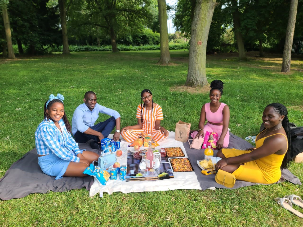 Some of the Makerere University Students at the picnic at Walloton Park in Nottingham City.