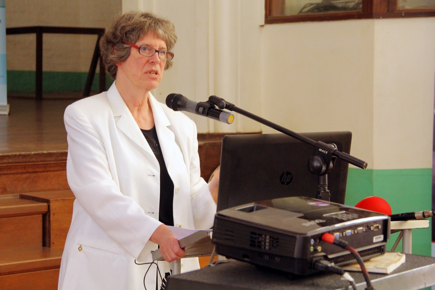 The Guest Speaker, Prof Birgitte Vennervald giving the keynote address. She called upon the government to incorporate health studies in school curriculums in the fight against Schistosomiasis.