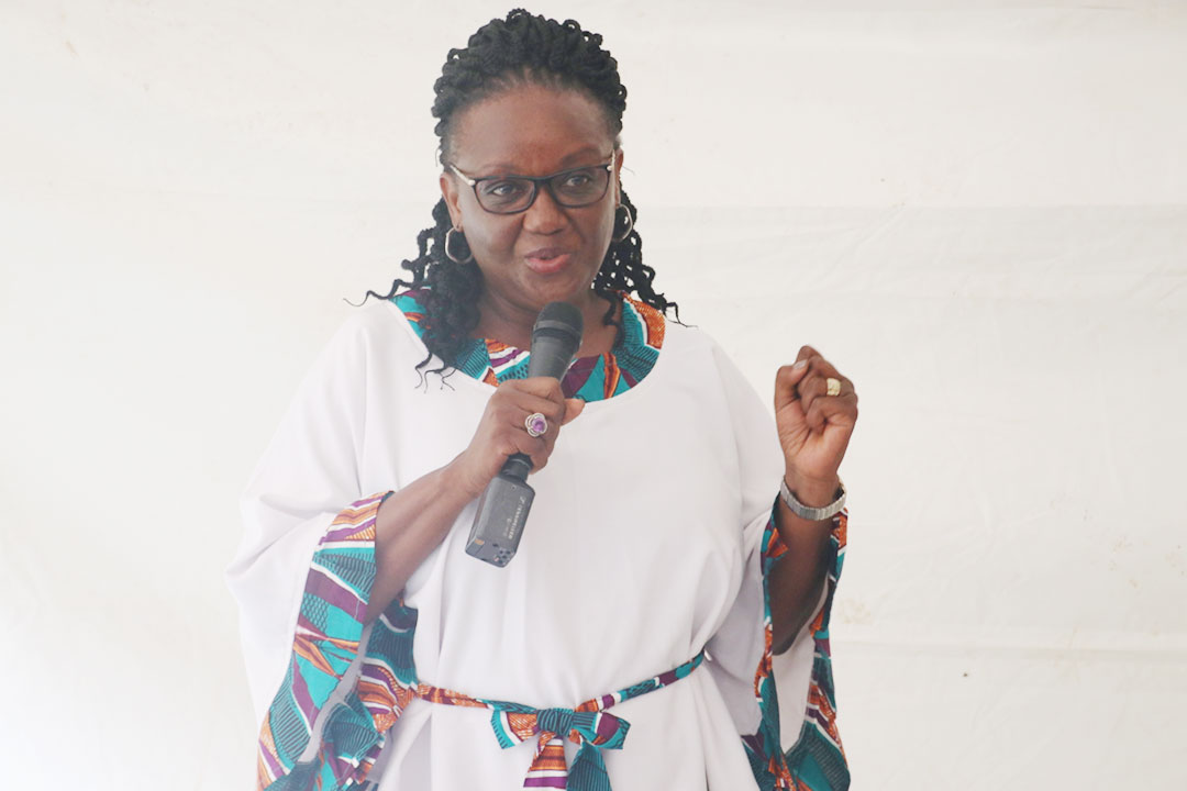 The Dean of MakSPH, Prof. Rhoda Wanyenze addressing first year students of 2018/2019 academic year  at Makerere University School of Public Health offices.